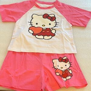 SANRIO FOR HELLO KITTY- NWT SHORT SLEEVE TOP AND SHORTS SIZE 4-5 TODDLER